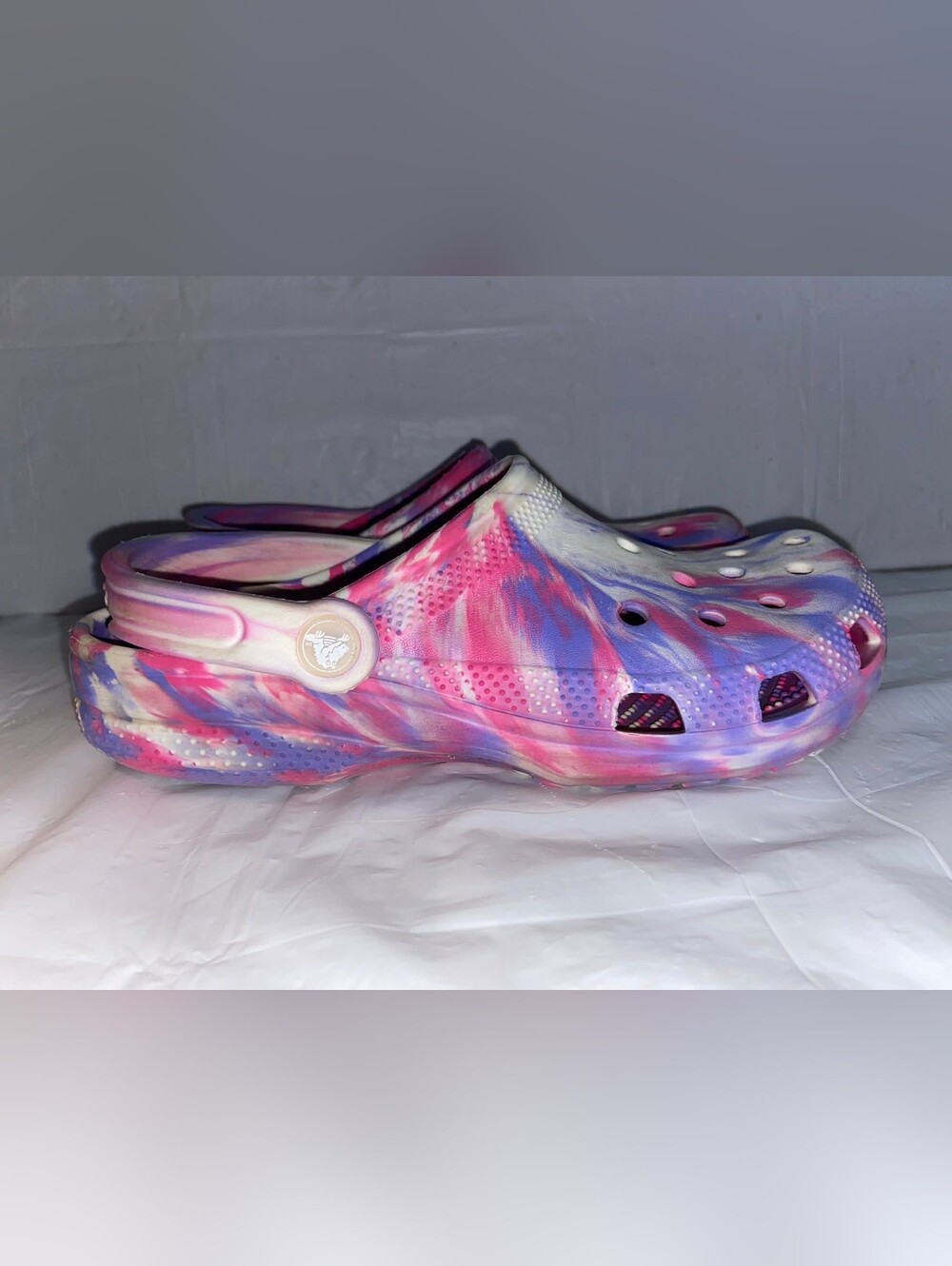 Crocs Colorful Tie-Dye Clog Slip-Ons - Pink Purple Blue